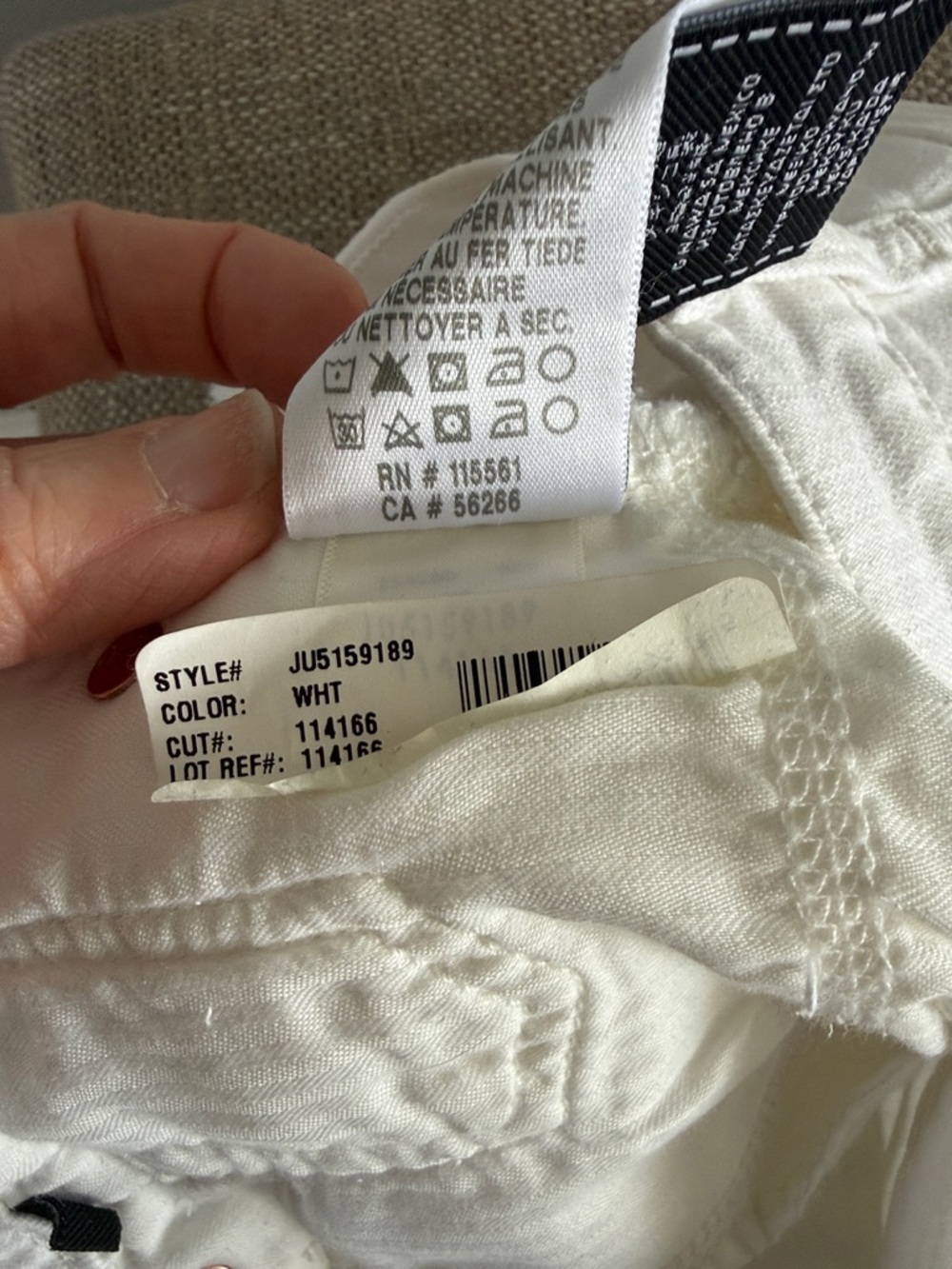 7 For All Mankind White Frayed Hem Denim Shorts with Gold Hardware - Picture 7 of 9